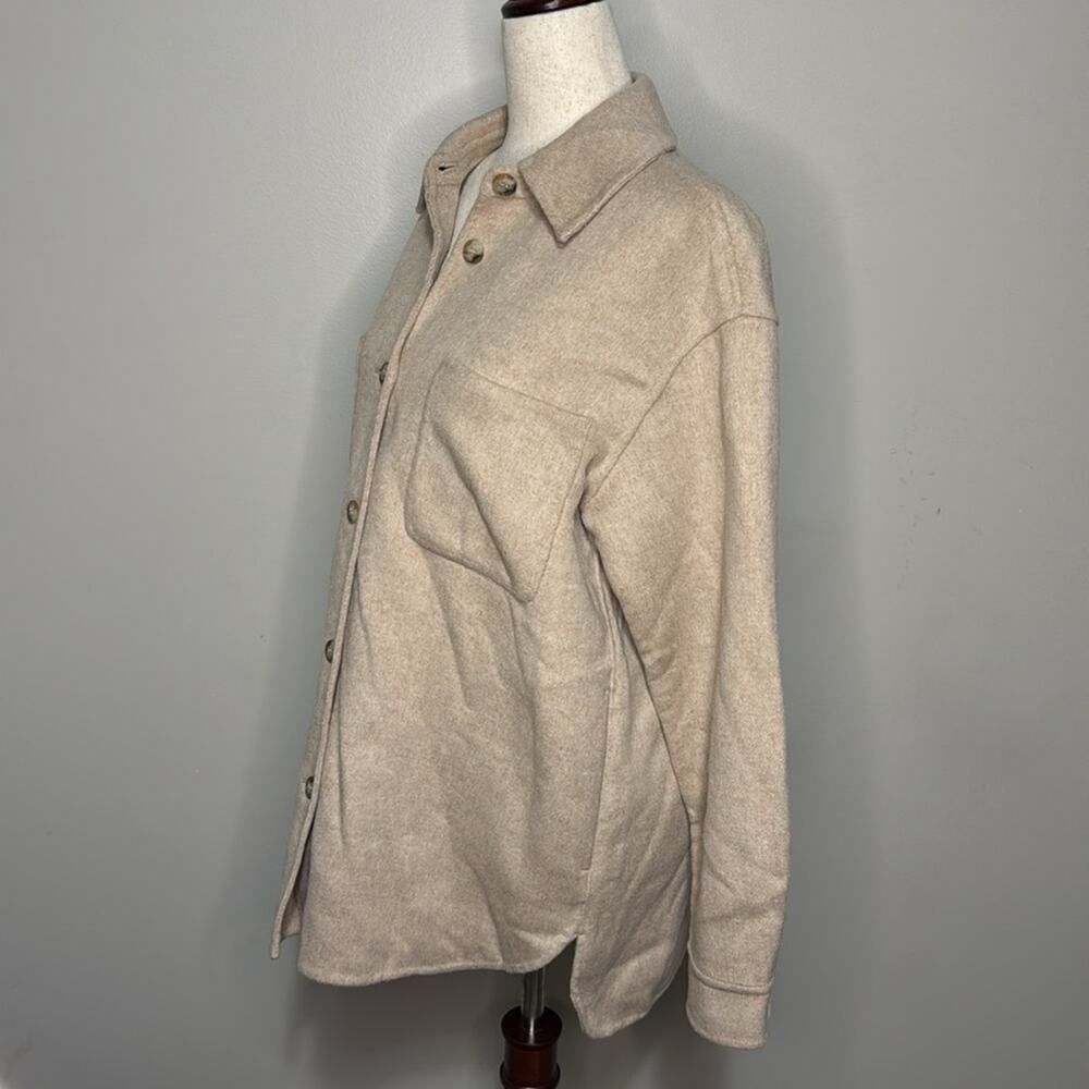 MADEWELL Women's Double-Faced Long Shirt-Jacket Size XS In Maple Oatmeal… - Picture 6 of 13